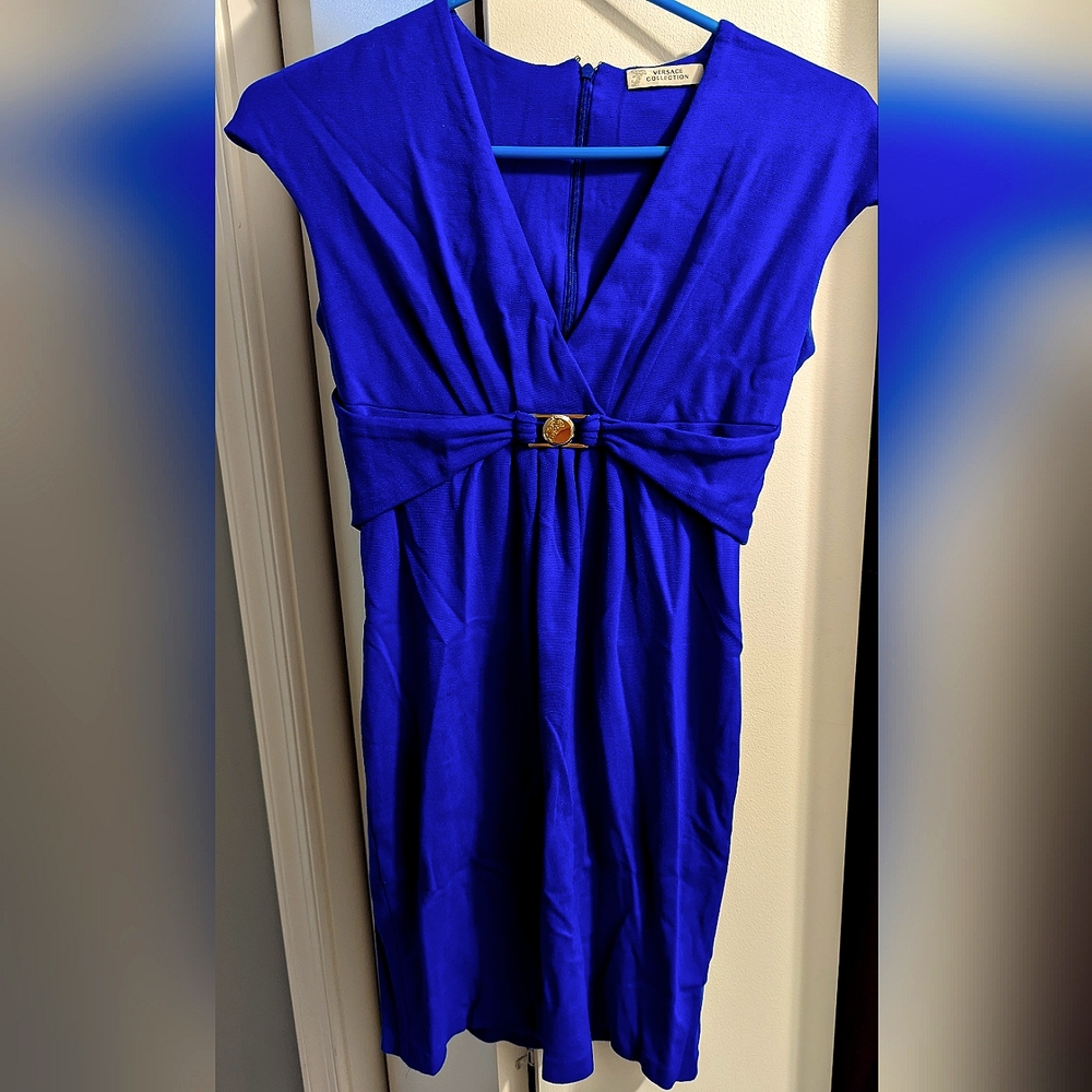 Versace Collection Blue Logo Abito Donna Dress